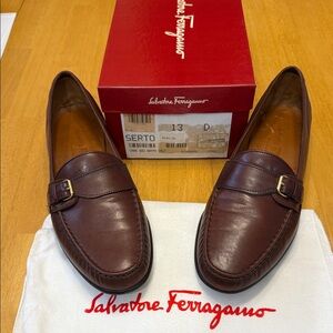 Salvatore Ferragamo Dark Brown Leather Loafers